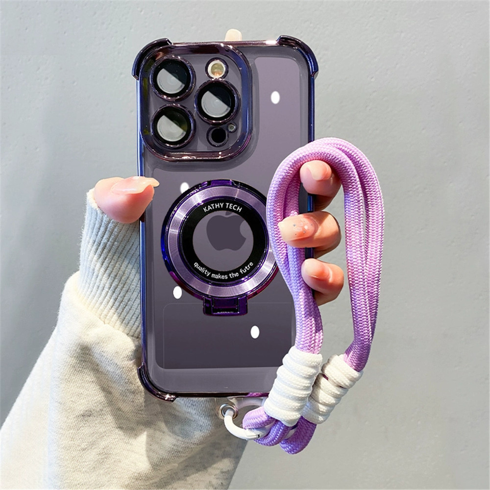 Funda de teléfono con soporte magnético a prueba de golpes para Motorola Moto G10 G20 G30 G84 G54 G82 5G G52 G71S con cordón, funda de silicona suave: Microfibra / Claro