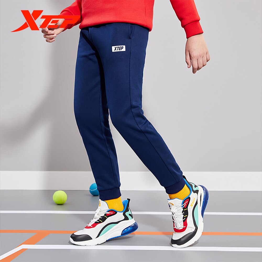 Xtep Kinderen Broek Winter Jongens Casual Plus Fluwelen Broek Comfortabel En Warm Populaire Sport Broek 680426639026