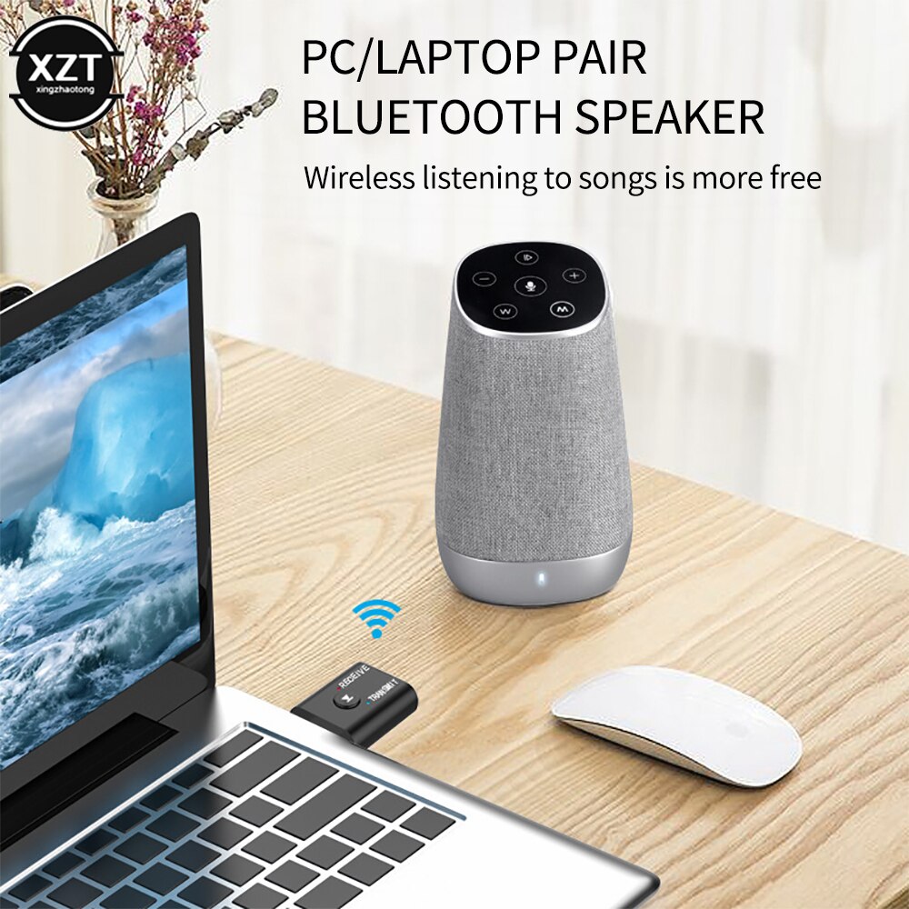 Draadloze Bluetooth 5.0 Audio Ontvanger Zender 2 In 1 Mini Stereo Edr Dongle Adapter Aux Rca Usb 3.5Mm Jack voor Tv Pc Auto Kit