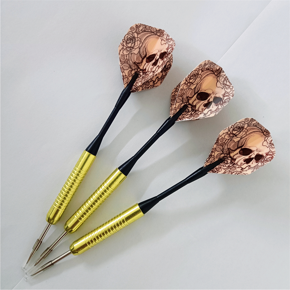 15cm 3Pcs 16g Steel Tip Darts Sports Entertainment Iron Plated Copper Dart Body Nylon Dart Rod PET Flight Darts Accessories: Red