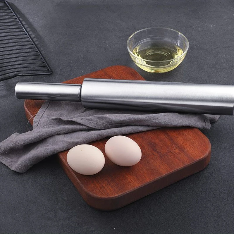 Edelstahl Nudelholz für Antihaft-Teig Mehl Stick Küche Kochen Backen Werkzeuge Zubehör Pizza Roller Mit Griff