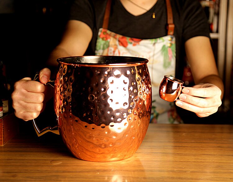 Caneca gigante 5l de martelado moscow mule, caneca mega caneca moscow mule caneca balde de gelo