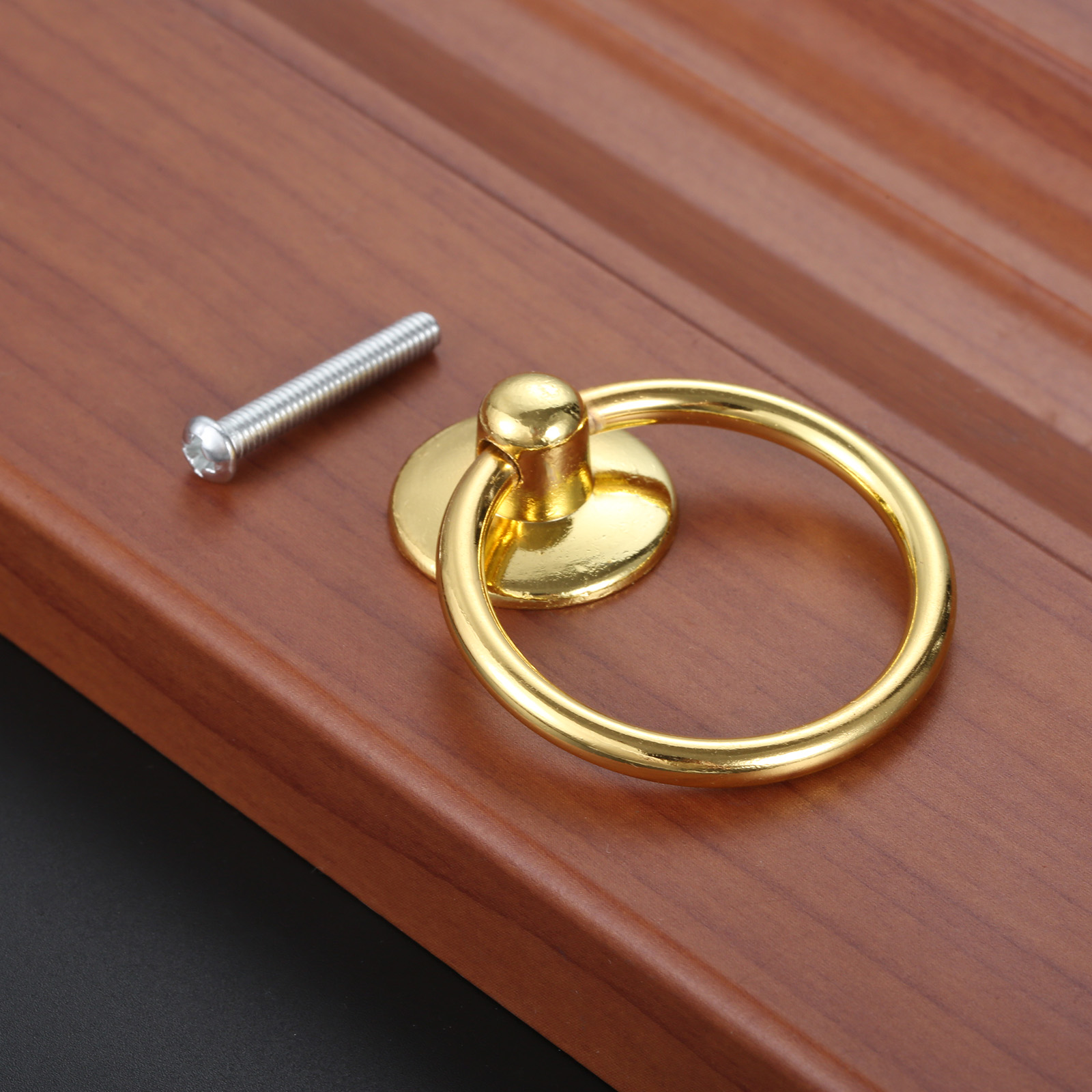 5 teile/satz Ring Knopf Einzigen Loch Metall Griff w/schraube Pull Decor Ktichen Schublade Schrank Gold Silber Schwarz Weiß antike Bronze: Rot