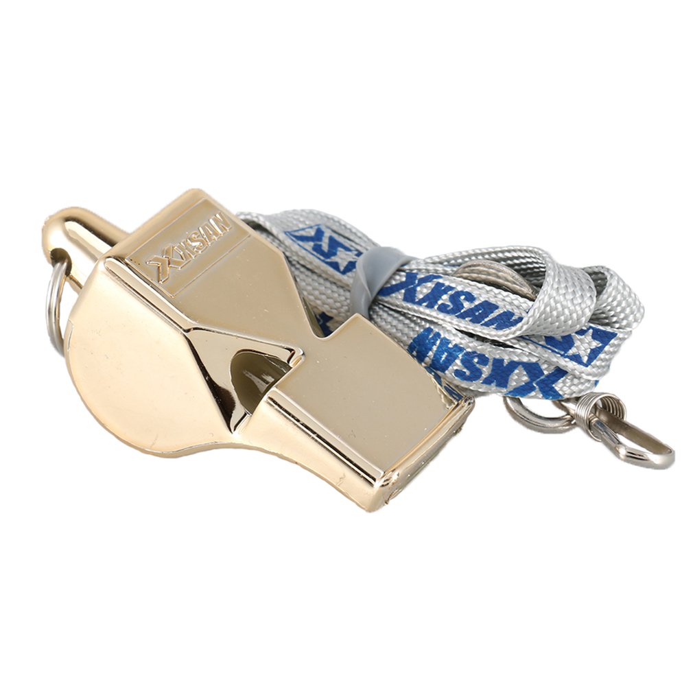 Metalen Fluitje Roestvrij Staal Extra Luid Lanyard Voor School Sport Voetbal Basketbal En Badmeester Bescherming Lanyards: gold