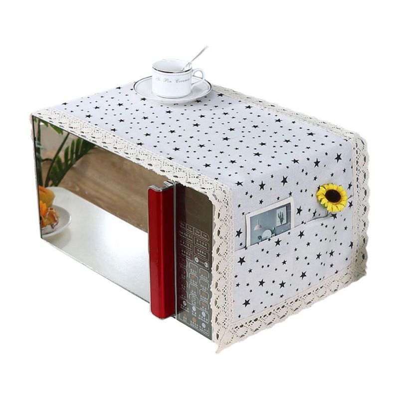 Microwave Cover Flower Language Green Oven Dust Cover: C