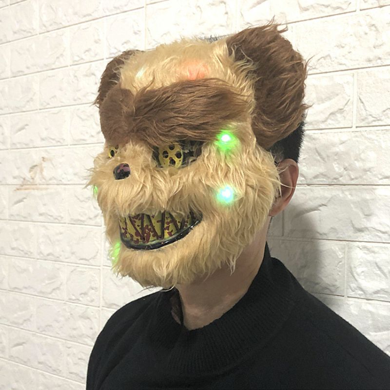 Adulte enfants Halloween en peluche Animal sanglant lapin ours masque mascarade effrayant Performance accessoire effrayant visage monstre déguisement fournitures