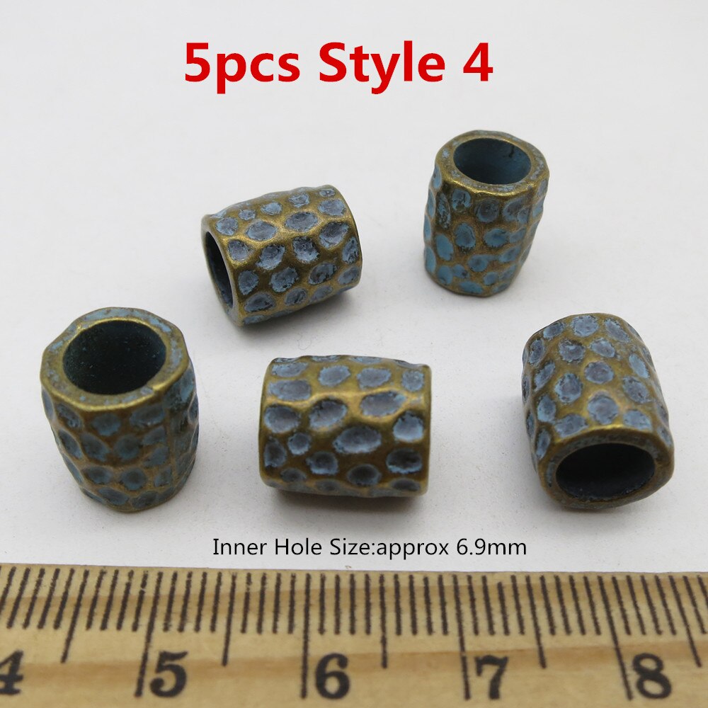 Runa pequeña trenzada de pelo vikinga para hombre y mujer, anillos de cuentas rastas para Barba, accesorios de tubo, color bronce verde, 10-20 Uds.