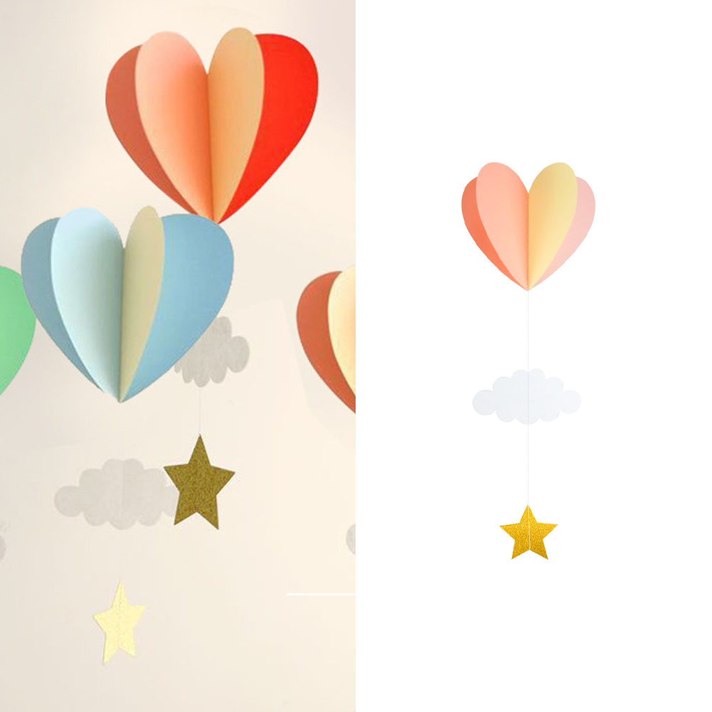1pc Kindergarten Window Hanging 3D Paper Air Balloon Cloud Ornaments for Wedding Baby Shower Birthday Party Decorations
