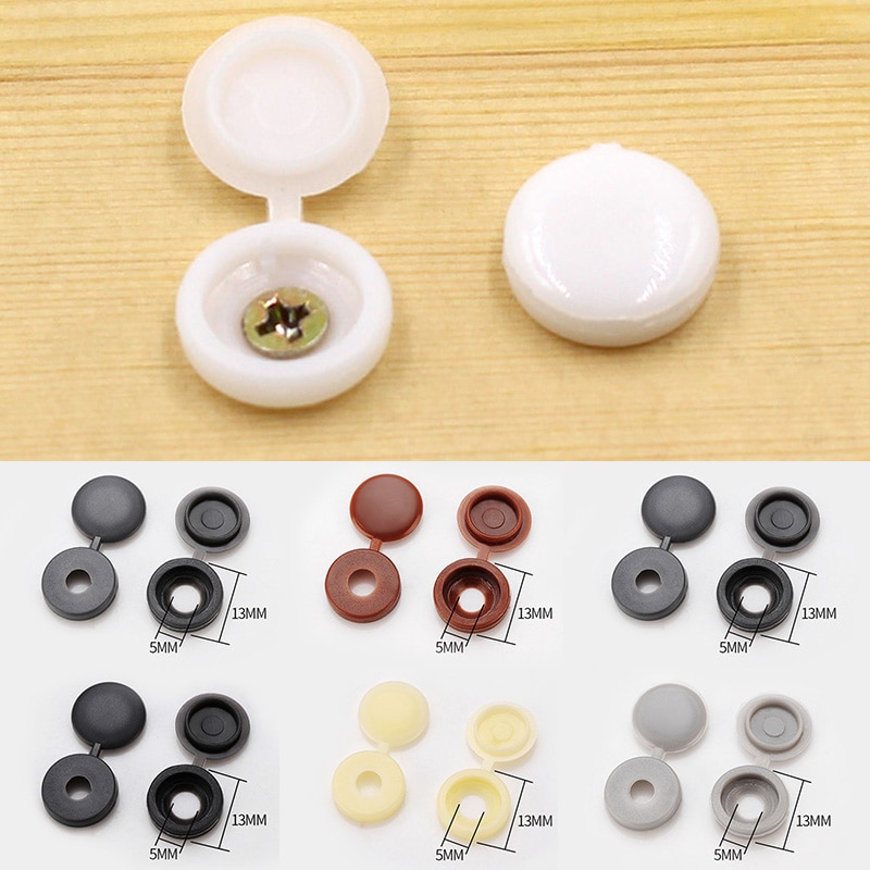 100Pc Screw Cover Fold Caps Button Plastic For Car Furniture M4 M5 Self-tapping Decorative Cover Prevent Dust Hardware Screw Cap