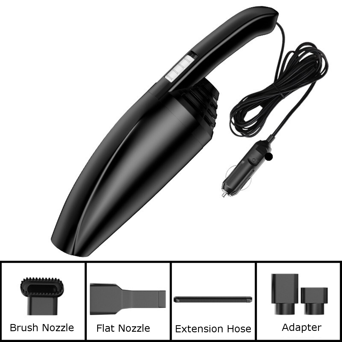 Wireless Car Vacuum Cleaner 6000Pa Rechargeable Portable Handheld Mini Cordless Auto Vacuum Cleaner For Car Vaccum Vacum: Black
