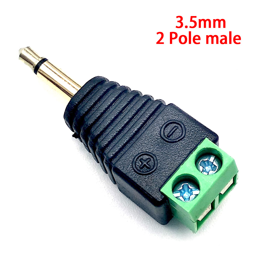 3.5mm 2/3/4 pole stekker/vrouwelijke schroef terminal socket mono/stereo connector 3.5mm 1/8 Inch hoofdtelefoon audio-ingang adapter: Blauw / bundel 3