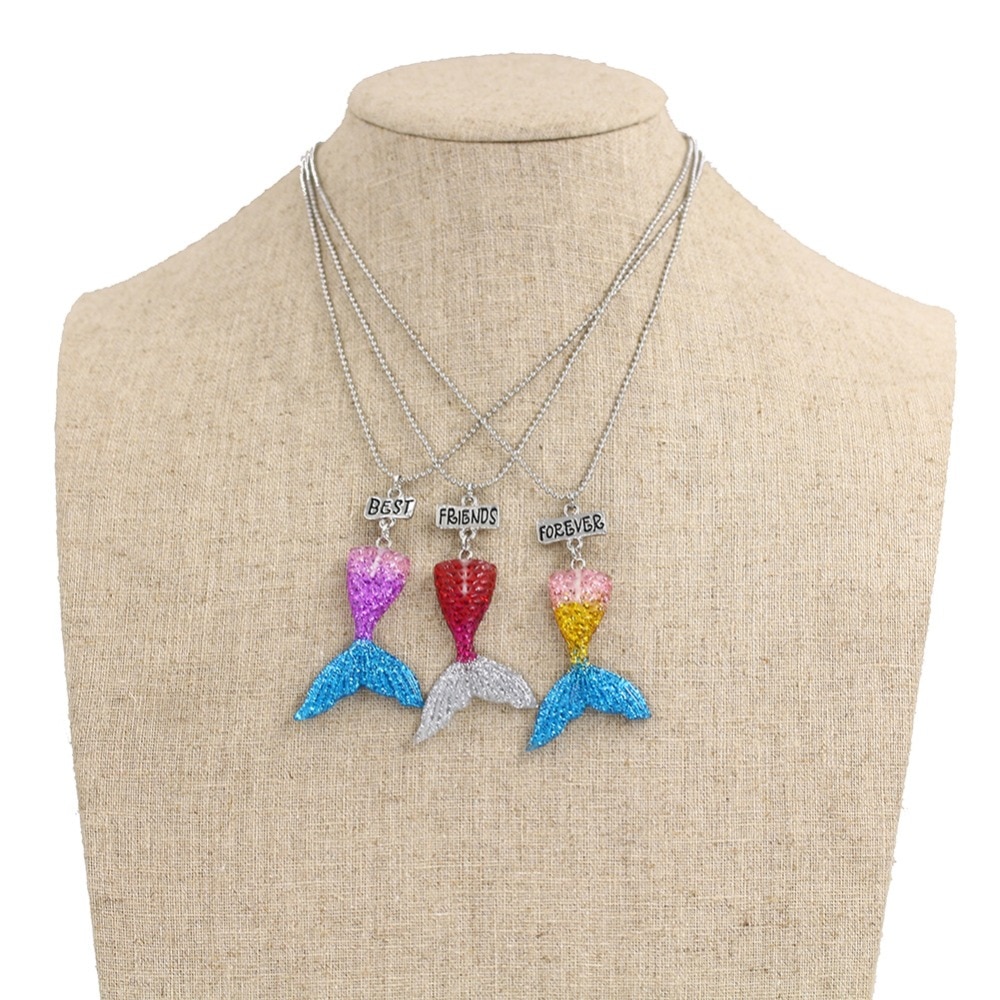 3 stks/set Fries Staart Stereo Imitatie BFF Ketting Voor Kinderen Best Friends Forever Sieraden