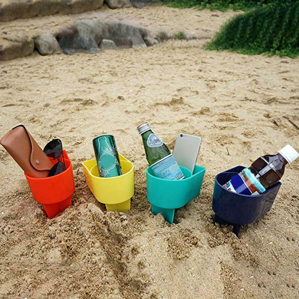 2 stk strand kopholder plastik drikkeholder holdbart sandspyd bærbar til udendørs sand drikkevareholdere til enhver drink  rt99