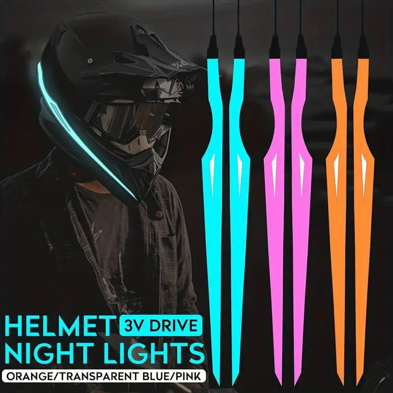Illumina la striscia di avvertimento a portato per motocicletta con luci riflettenti multicolori Pellicola leggera Accessori per strisce per casco fai-da-te