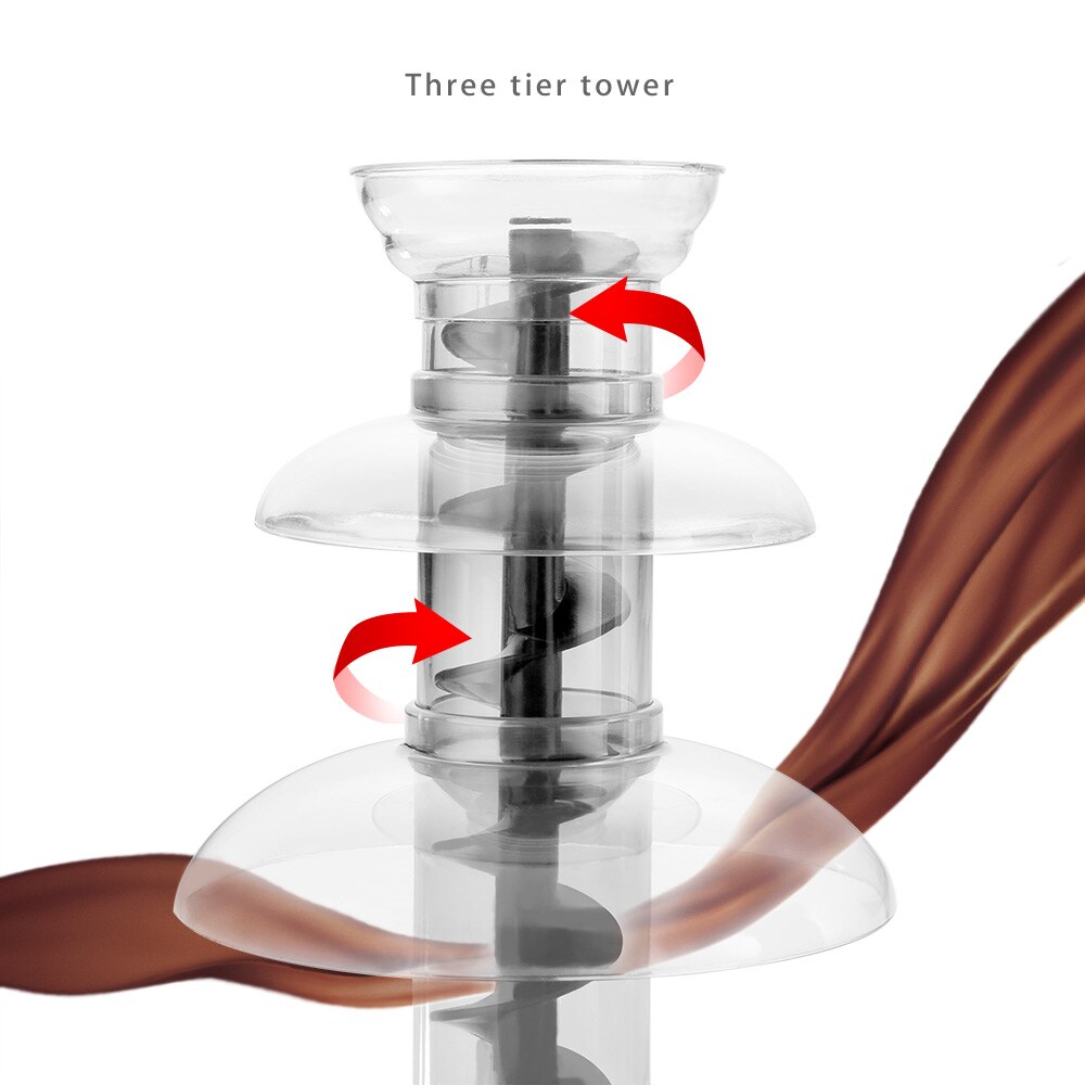 NOSTALGIA ELECTRICS RFF500 Chocolate Fondue Fountain Three-Tier Tower Fondue Pots