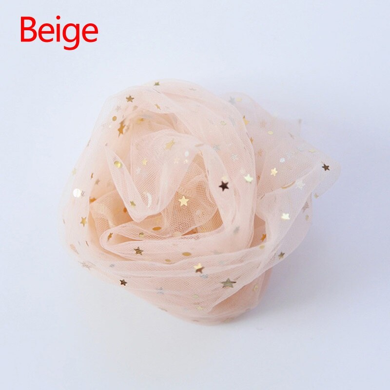 Chaussettes d'été en tulle à maille fine couleur bonbon, chaussettes en résille transparentes en maille élastique brillante étoiles lune: Beige