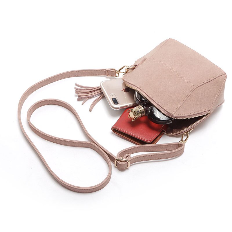Dames schoudertas luxe mat pu leer snoepkleur stijlvolle schelp messenger crossbody kwast dames handtas