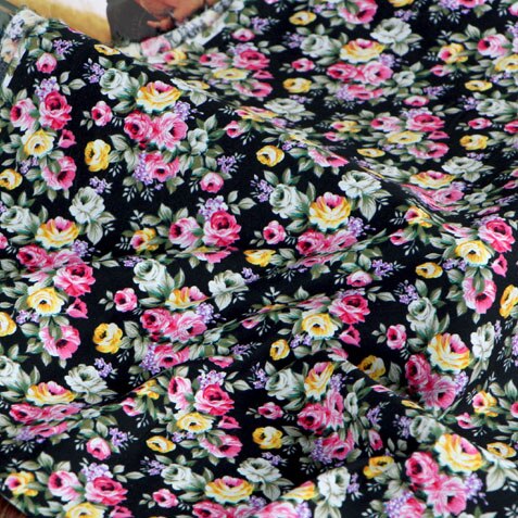 Groene Bladeren Pastorale Stof Gedrukt Bloemen Rok Katoenen Stof Voor Handgemaakte Diy Katoenen Baby Jurk Materiaal: yxbd239