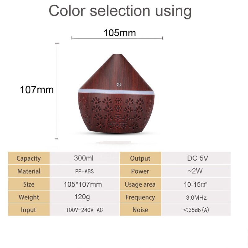 Cool Mist Humidifier Bedroom Essential Humidifier Diffuser, Baby Humidifier with 7 Color Night Light