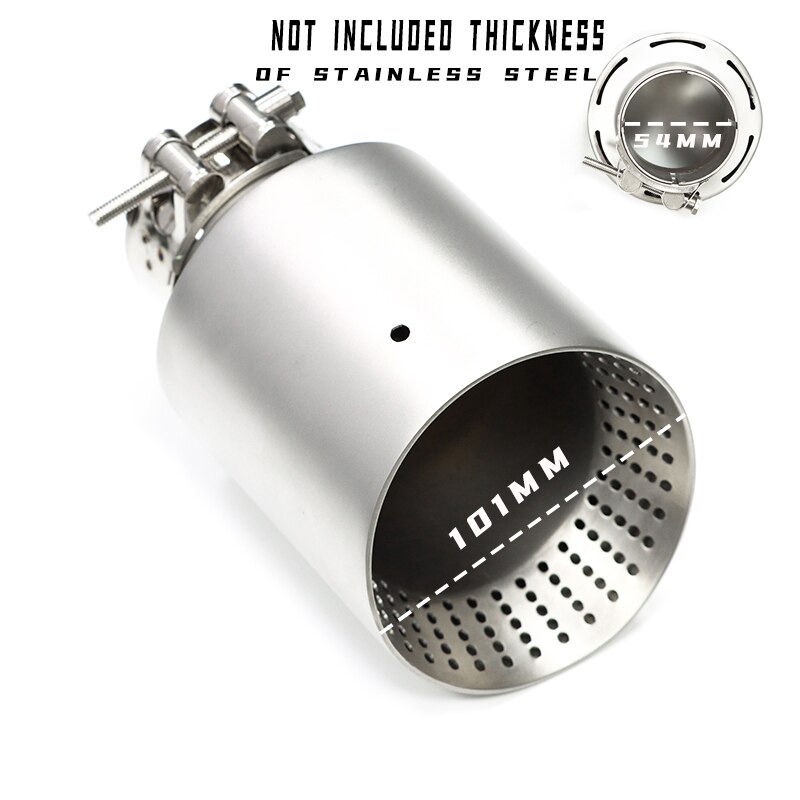 Embout de silencieux d'échappement universel GTI Golf 7 MK7, 57mm/60mm, 1 pièce, en acier inoxydable mat, pour voiture: ID54MM OD101MM
