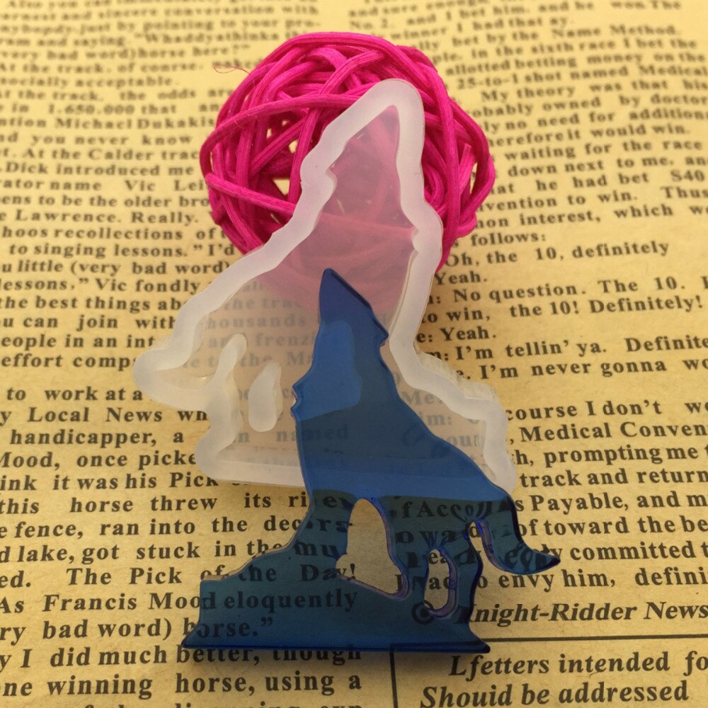 Żywica DIY przezroczysta żywica epoksydowa formy forma silikonowa robić żywicy na znaczek tworzenia biżuterii wilk biały 38mm(1 4/8 ") x 38mm(1 4/8"), 1 sztuka