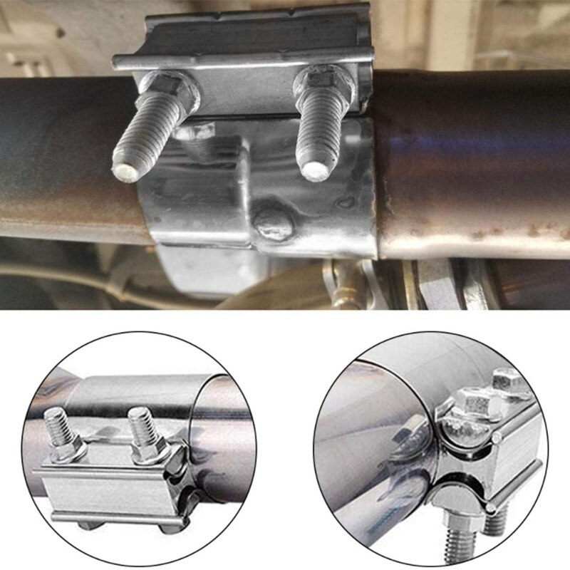 Abrazadera de tubo de escape Universal para coche, aro de garganta de cola modificado de acero inoxidable, 2,5 pulgadas, 63MM