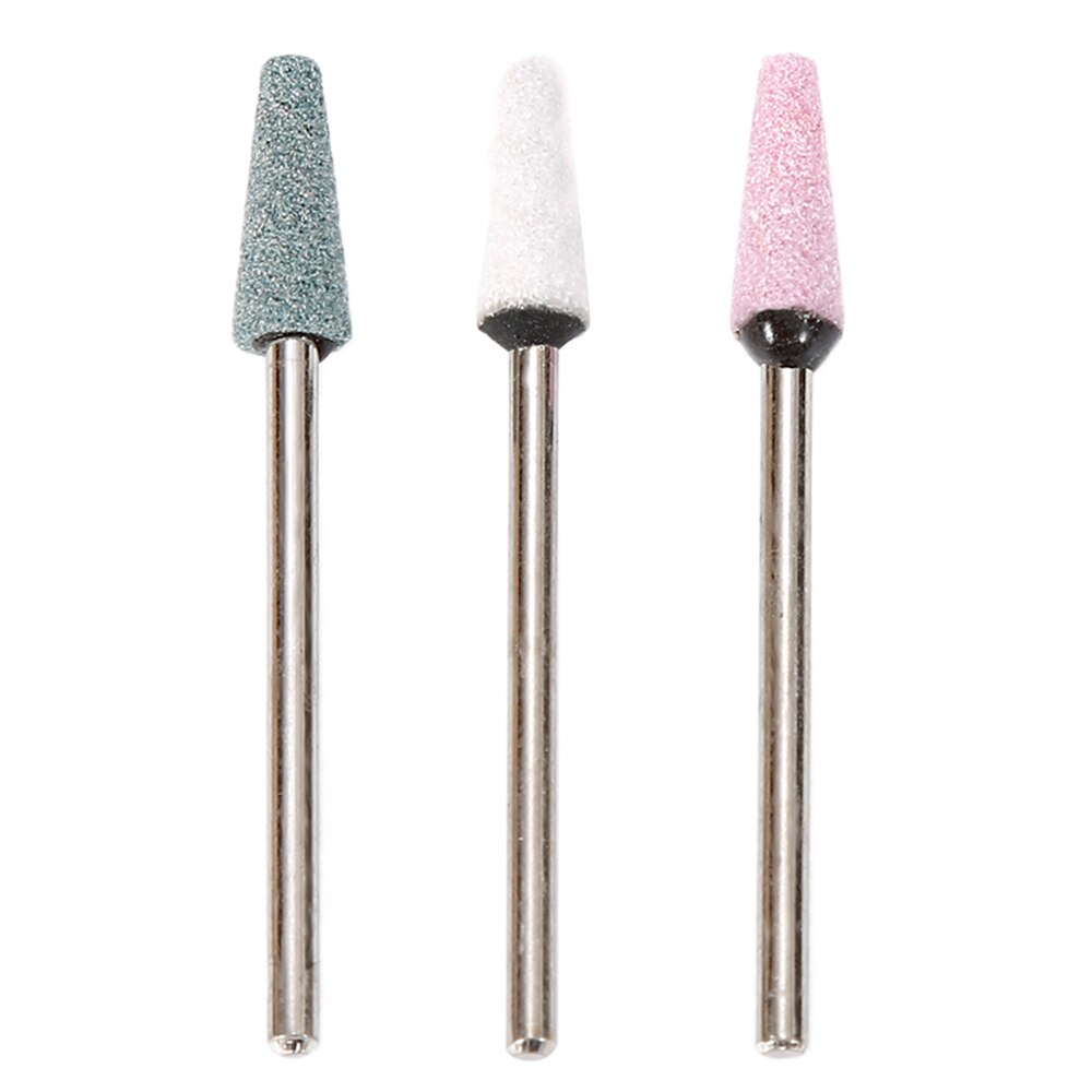 3PCS/Lot Shank 2.34mm Cone flat Grinding Accessories Native Silicon carbide Carborundum Polishing Grinding Head Wheel Tool