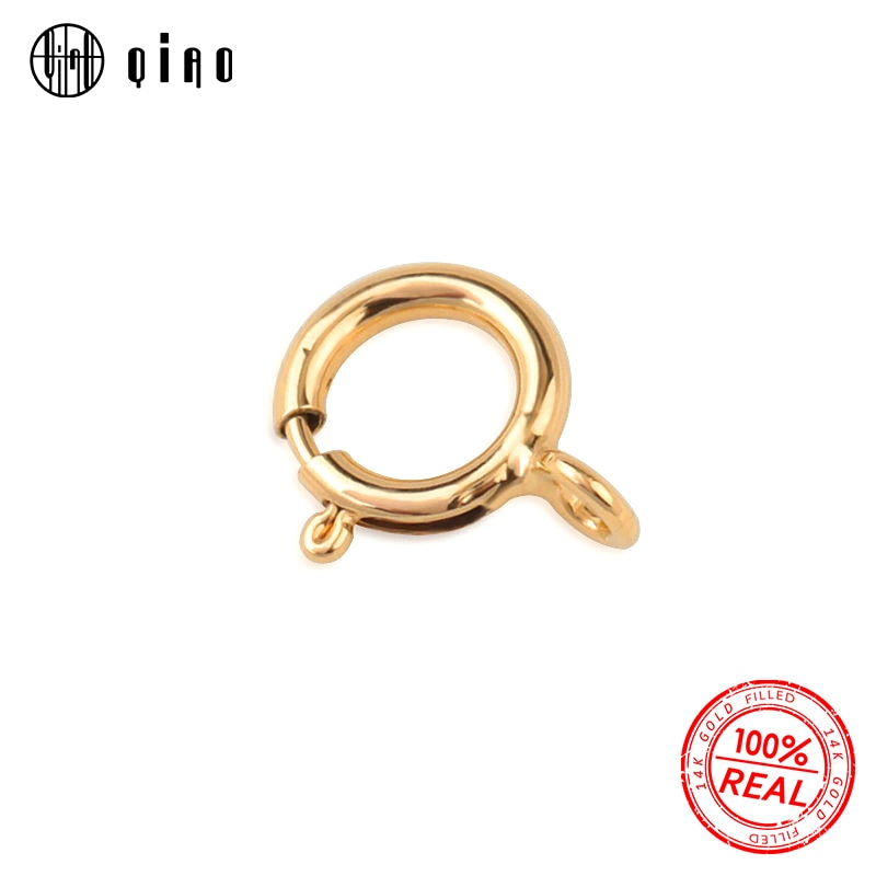 A pair 5mm 6mm 14K gold filled Spring Ring Clasps Hooks 14K GOLD Connection For Necklace Bracelet DIY Buckle