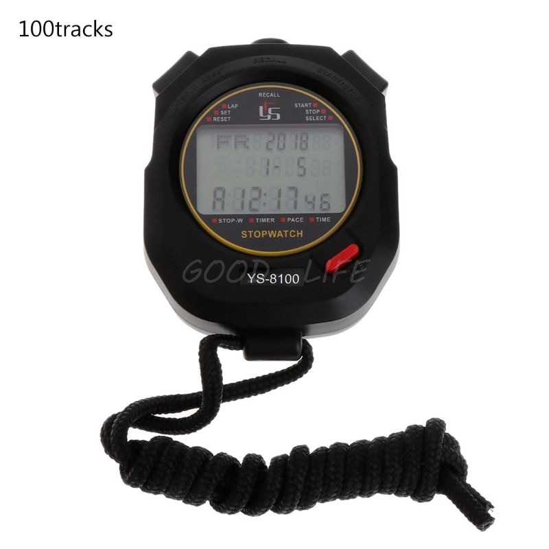 Cronómetro Digital portátil de mano multifunción, cronómetro para deportes, correr, entrenamiento, cronómetro, 10-100 pistas