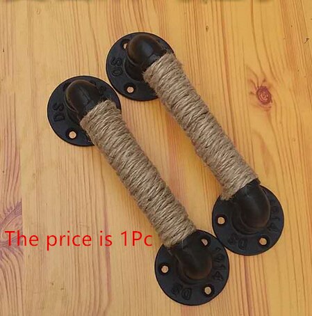1PC Industriellen stil Dachgeschoss retro wasser rohr großen schrank holz tür Europäischen stil griff kreative schmiedeeisen hanf griff
