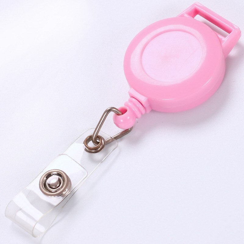 Intrekbare Badge Reel Voor Werk Badge Kaarthouder Id Personeel Card Badge Naam Houder Opknoping Touw School Kantoorbenodigdheden: pink