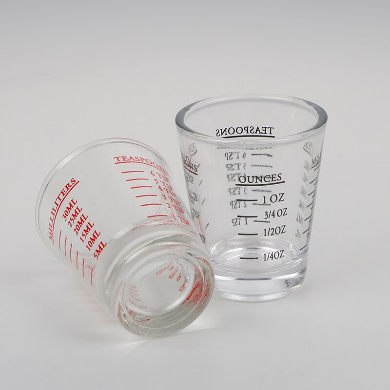 Vasos medidores de vaso de 50ml/100ml, vidrio graduado grueso, onzas, vasos medidores para cocina, suministros de medida para el hogar