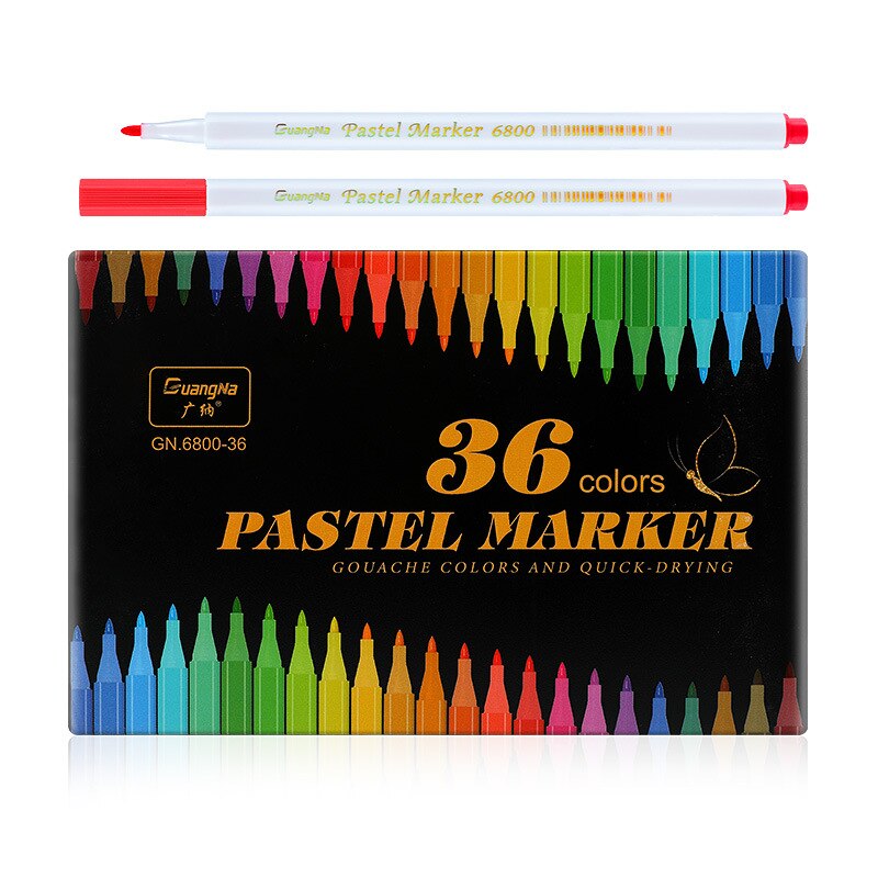 Guangna – stylo marqueur de peinture acrylique Pastel, 36 couleurs, pour bricolage, projets d&#39;artisanat Photo, Album Graffiti, ensemble de 12 ou 24 couleurs, séchage rapide, 6800