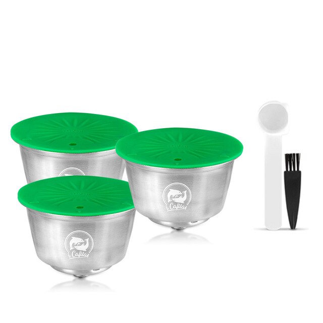 Refillable Capsule For Dolce Gusto Reusable Pod Coffee Machine 4th Generation Crema Maker Nespresso Original Capsule Adapter: 3 Capsule