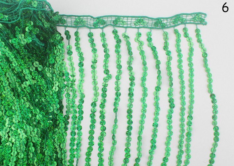 30cm Breedte 2yards Shiny Sequin Tassel Fringe DIY Kostuum Trim Accessoires Applique Show Jurk Handgemaakte Kant Stof: No.6