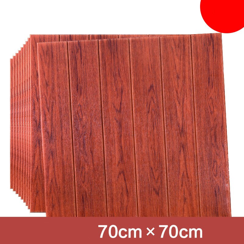 Träpanel väggdekal pe skum självhäftande vattentät hem väggmålning 70 x 70cm för barnrum tv bakgrundsvägg dekor: I