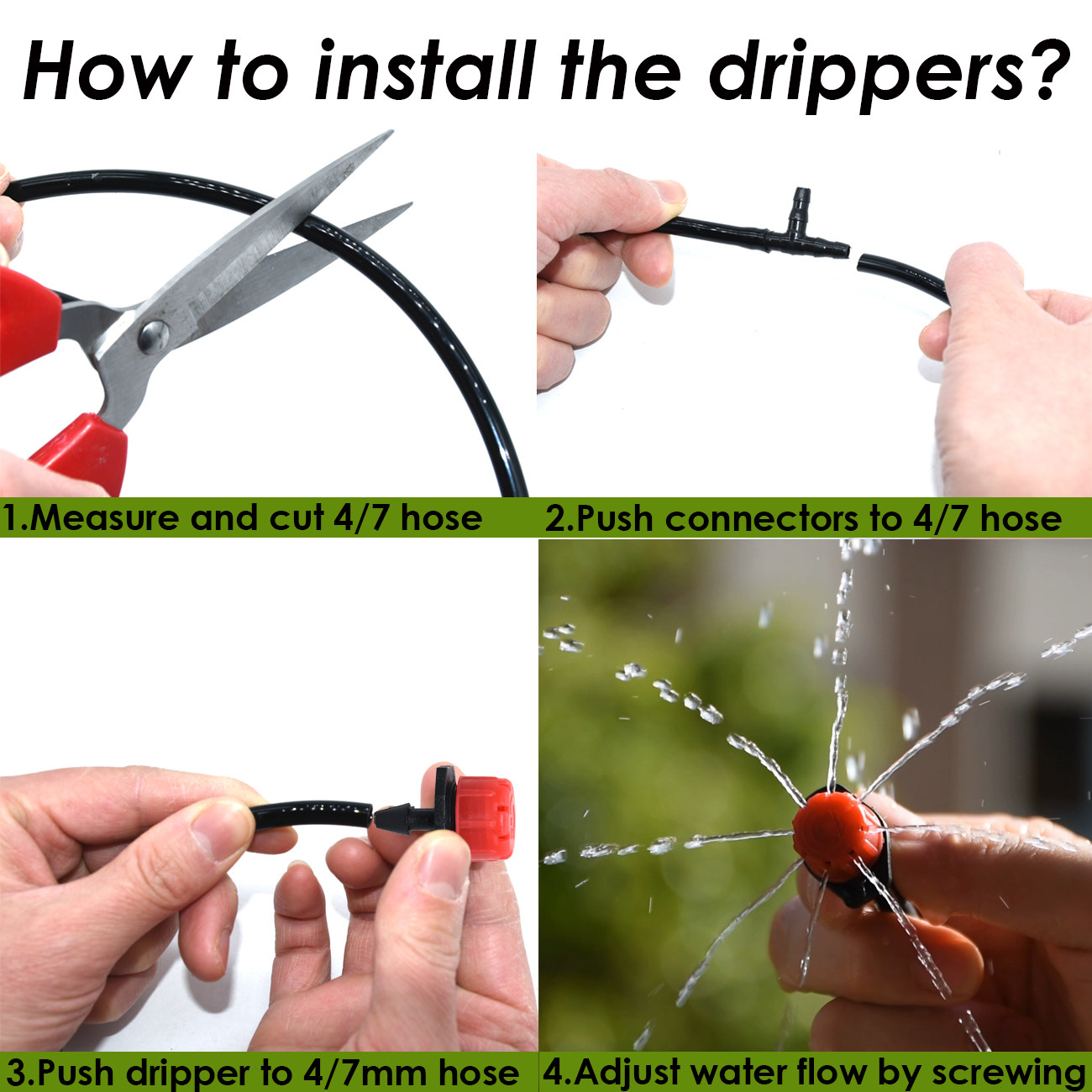 30-500 Stuks Verstelbare 1/4 Irrigatie Misting Druppelaar Sprinkler Emitter Micro Drip Tuin Watering Tool Balkon Tuin Kas