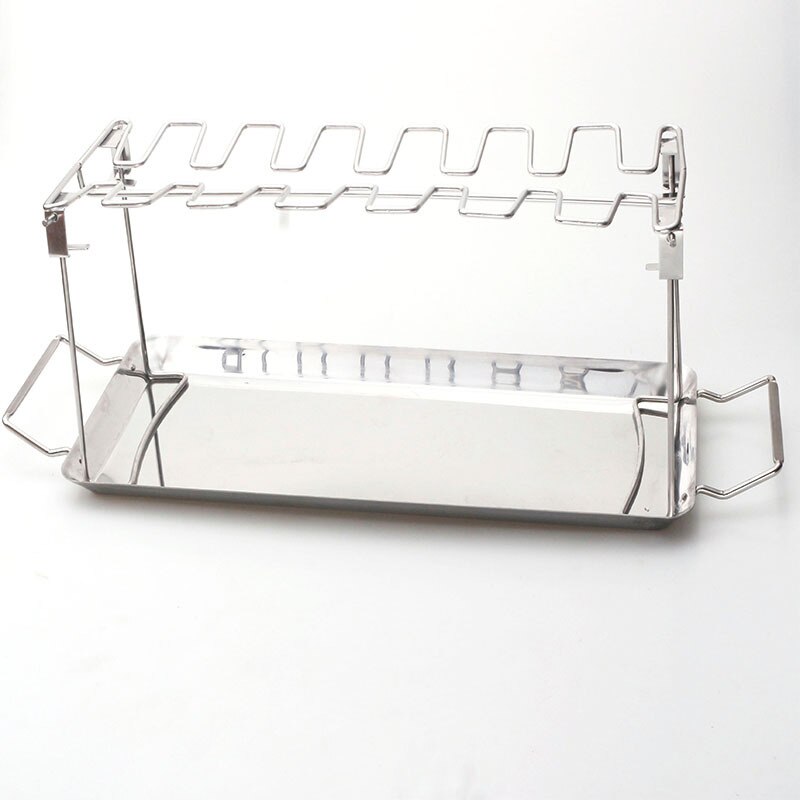Soporte Vertical de acero inoxidable para asar pollo, parrilla, horno ahumador, accesorios para barbacoa: Rack with Plate