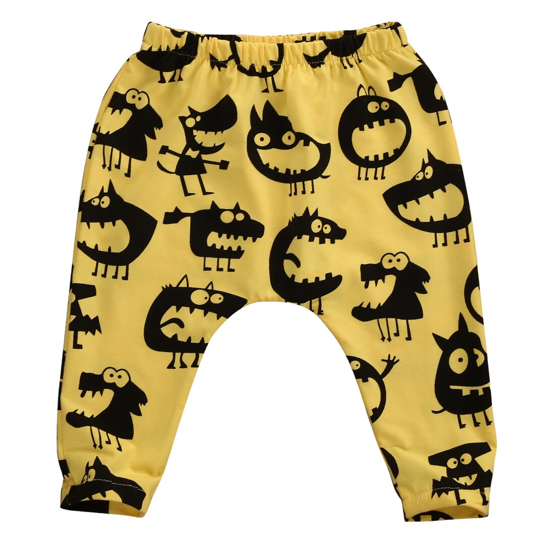 Pantalones de harén con estampado de monstruo para niños