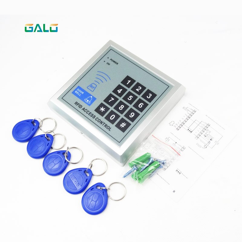 Security RFID Proximity Entry Door Lock Access Control System +5 RFID Keyfobs with English user manual