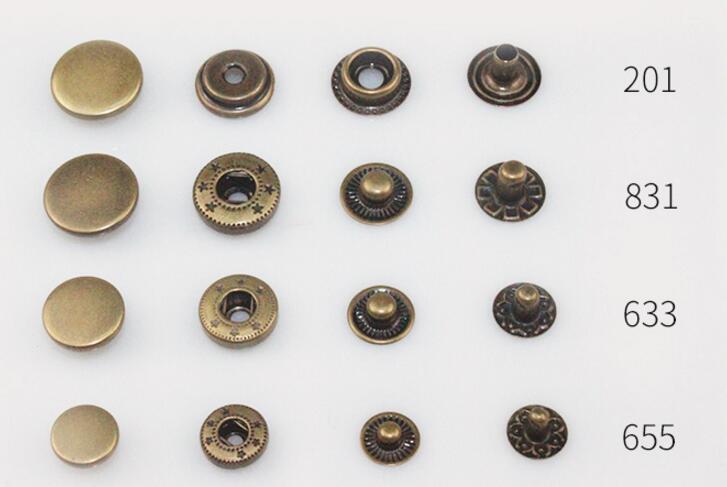 40 set/box 10mm 12mm 15mm 17mm Drukknoop Druk Stud Knoppen + 9 stks Fixing Gereedschap Kit Handgemaakte Patchwork