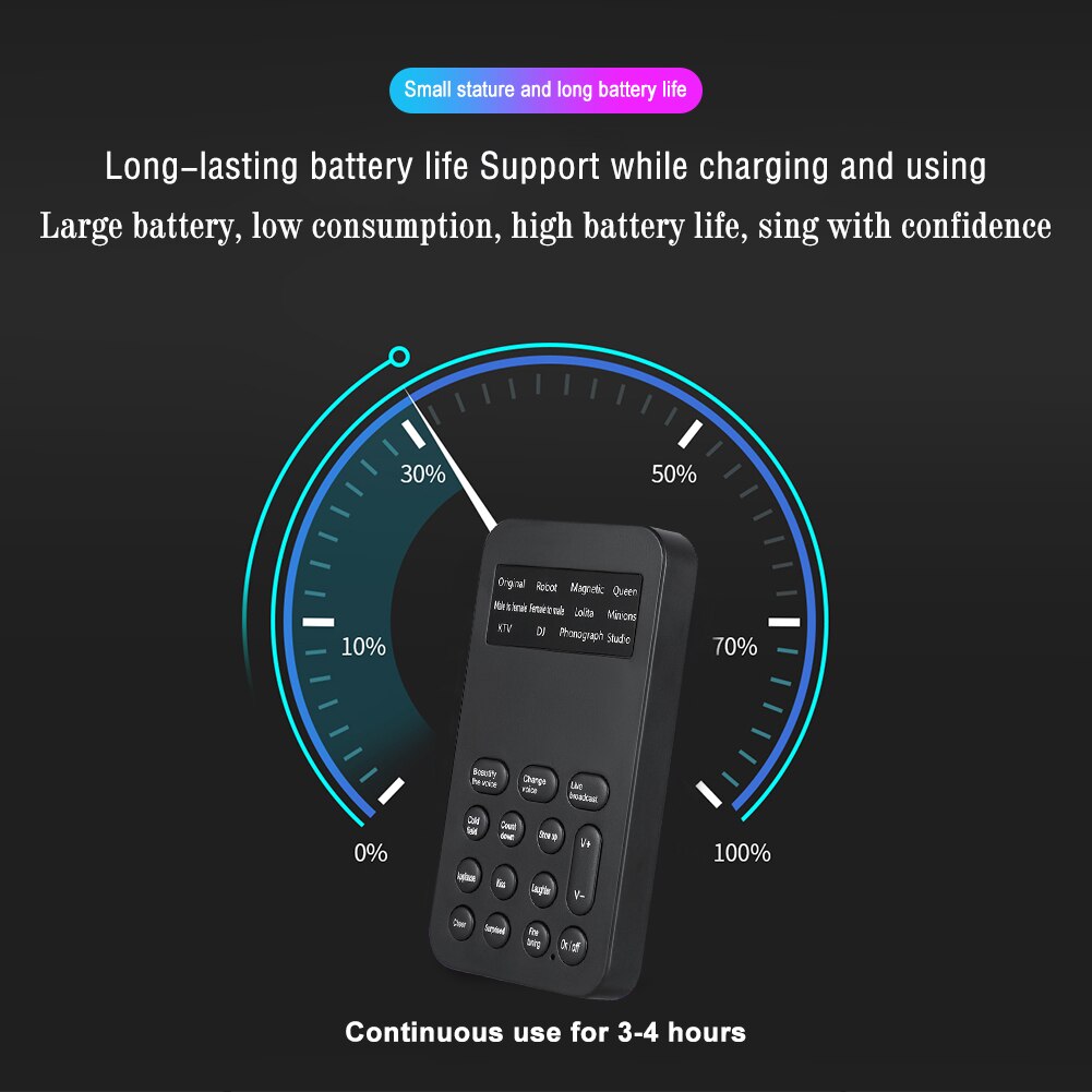 Voice Changer Mini Portable 12 Voice Changing Modulator With Adjustable Voice Functions Phone Computer Sound Card Mic Tool