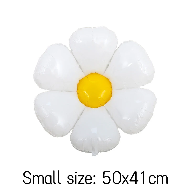 1/10 Stuks Daisy Ballon Enorme Witte Bloem Aluminiumfolie Ballonnen voor Verjaardag Baby Douche Bruiloft Daisy Party Decoraties benodigdheden: LASER / 5inch