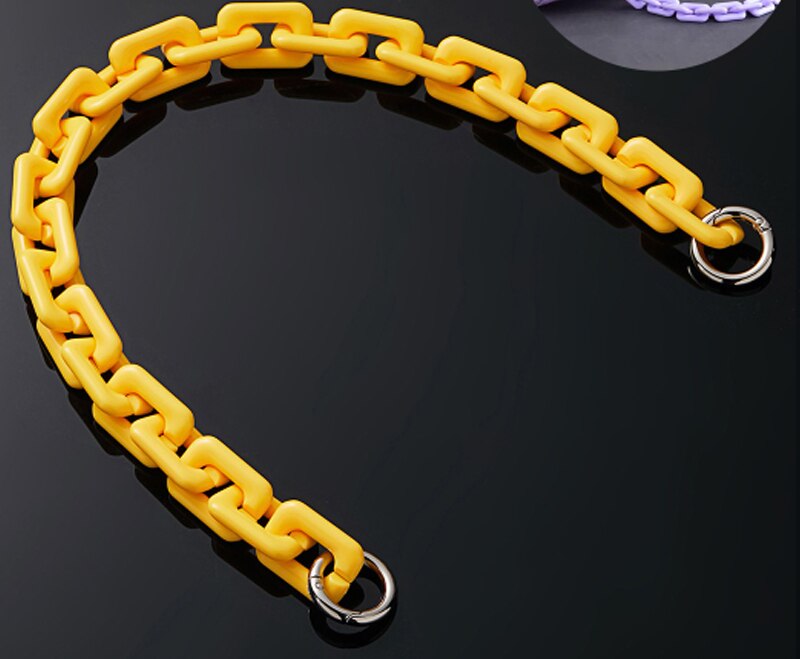 Frauen Kette Tasche Schulter Riemen Harz Material Goldene Vintage Tasche Kette Griff Schulter Tasche Schlüssel Kette Dicke: yllow / 40CM