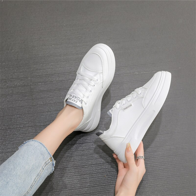 Tenis Feminino Women Tennis Shoes Autumn Female Sneakers White Leather Shoes Woman Fitness Gym Trainers Outdoor Walking Gym