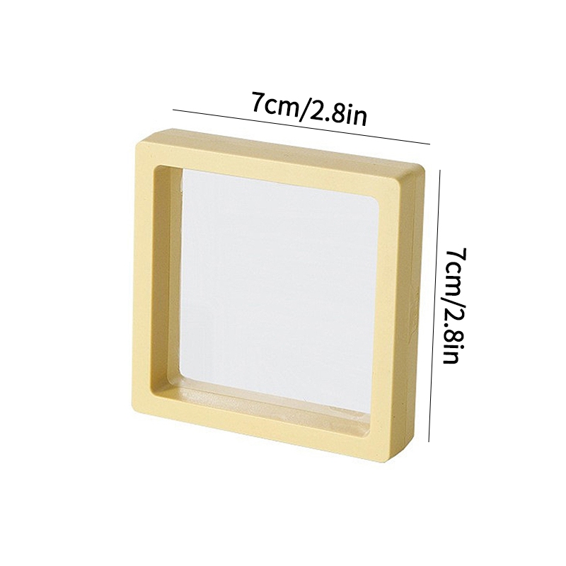3d Floating Picture Frame Shadow Box Display Film Pendant Storage Box PE Film Jewelry Display Stand Transparent Packaging Box: WHITE