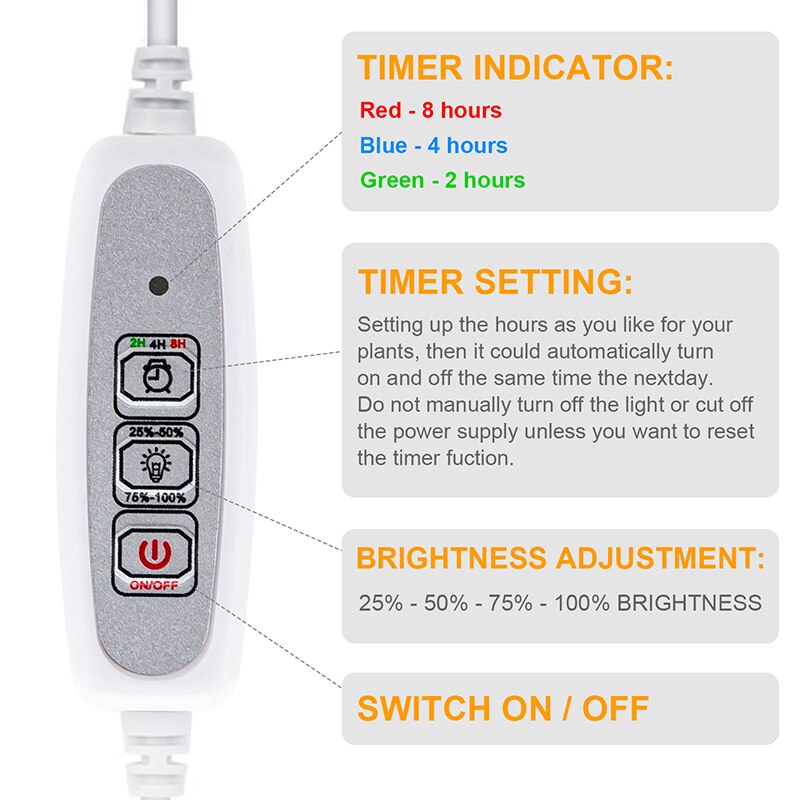 LED Wachsen Licht Streifen 20W Gesamte Spektrum Timer 3200K Phyto Lampe Weiß Licht Für drinnen Pflanzen Regal Orchideen anbau Phytolamp