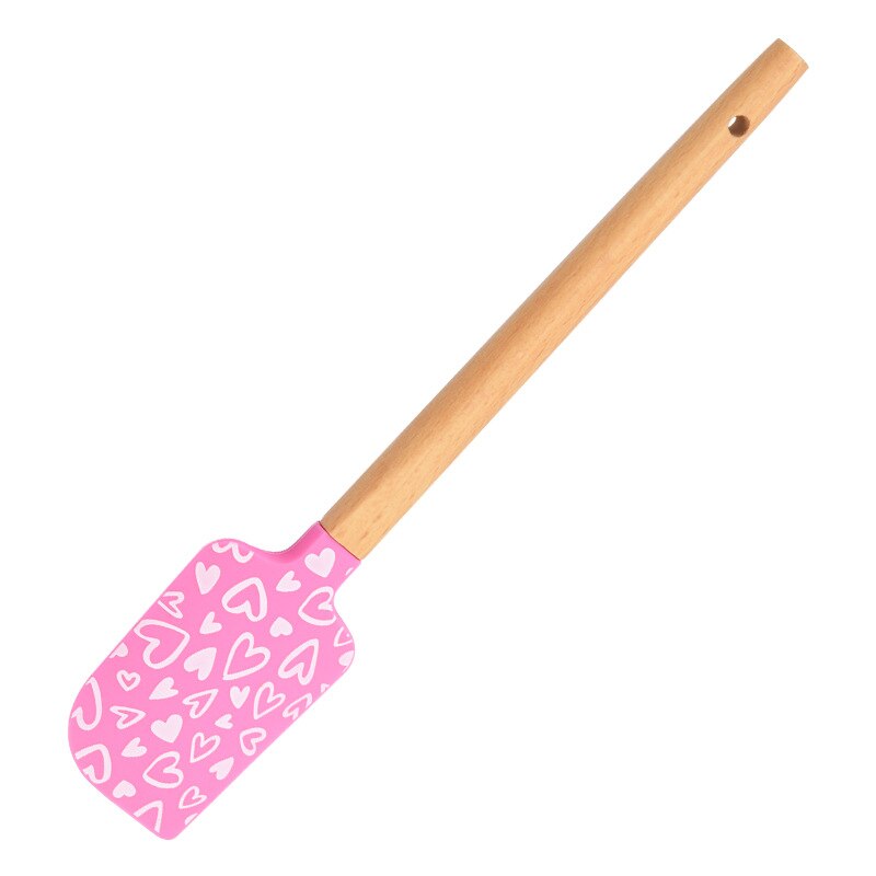 Silicone Cake Cream Spatula Butter Cake Bread Spatula Wooden Handle Cake Scraper Edge Smoother Decorating Kitchen Accessories: G