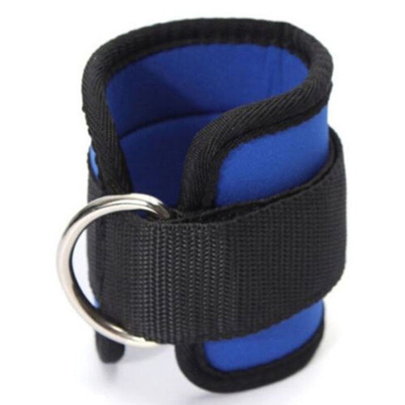 Correa de tobillo d-ring con puños duraderos accesorios de banda de resistencia para abdominales, piernas y glúteos ejercicio gimnasio en casa equipo de Fitness peso: Azul