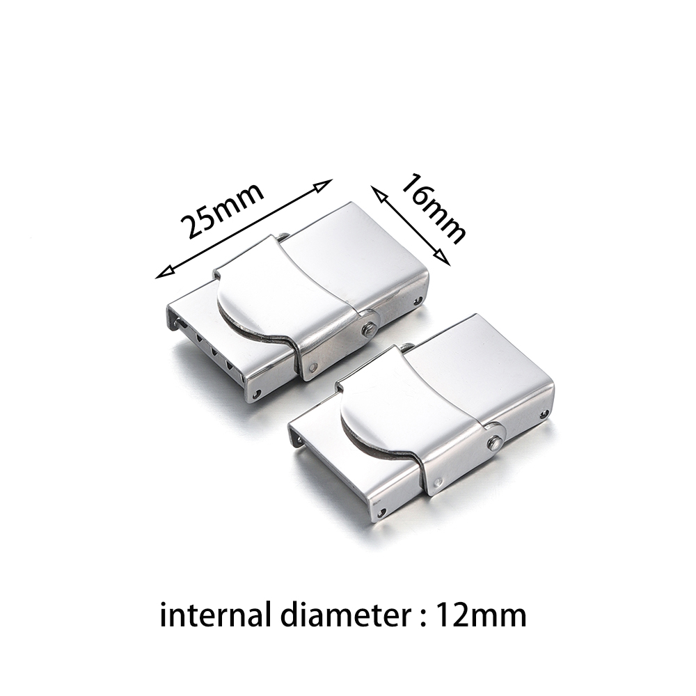 5 uds cierre de acero inoxidable gancho de mandíbula de engarzado cierres de correa de reloj conectar hebilla de encaje para DIY pulsera de silicona de cuero fabricación de joyas: green